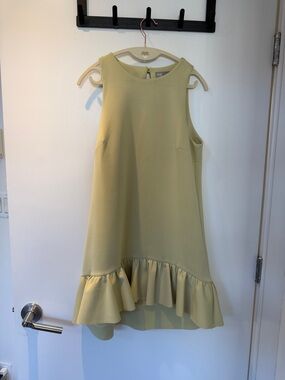 ASOS Pale sage green peplum Ruffle-Hem Sleeveless A-Line Dress